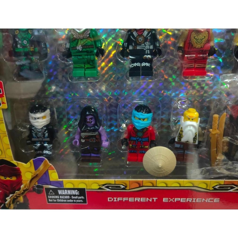 MAINAN ANAK ACTION FIGURE SUPERHERO NINJA BRICK BRICKS FIGURE SET 12 PCS DAN AKSESORIS