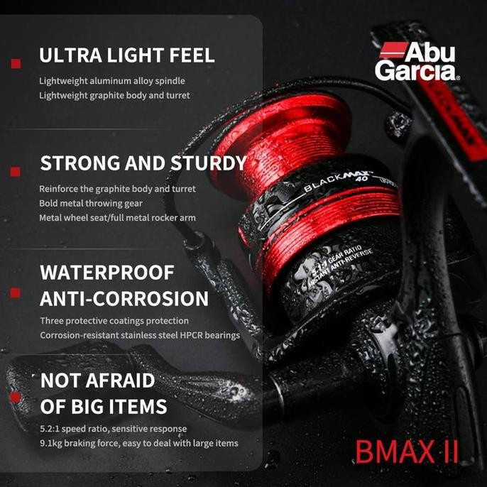 TERMURAH ABU GARCIA Garcia BLACK MAX 2 Spinning Reel Pancing Original