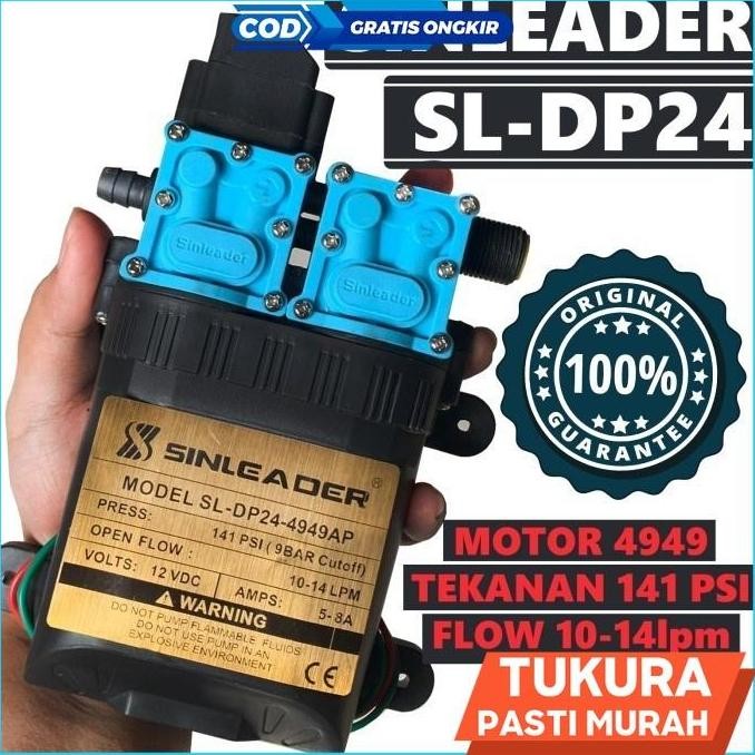 Pompa Dual Pump Dc 12V Sinleader Sl-Dp24 141 Psi Motor 4949 - Original Harga Khusus