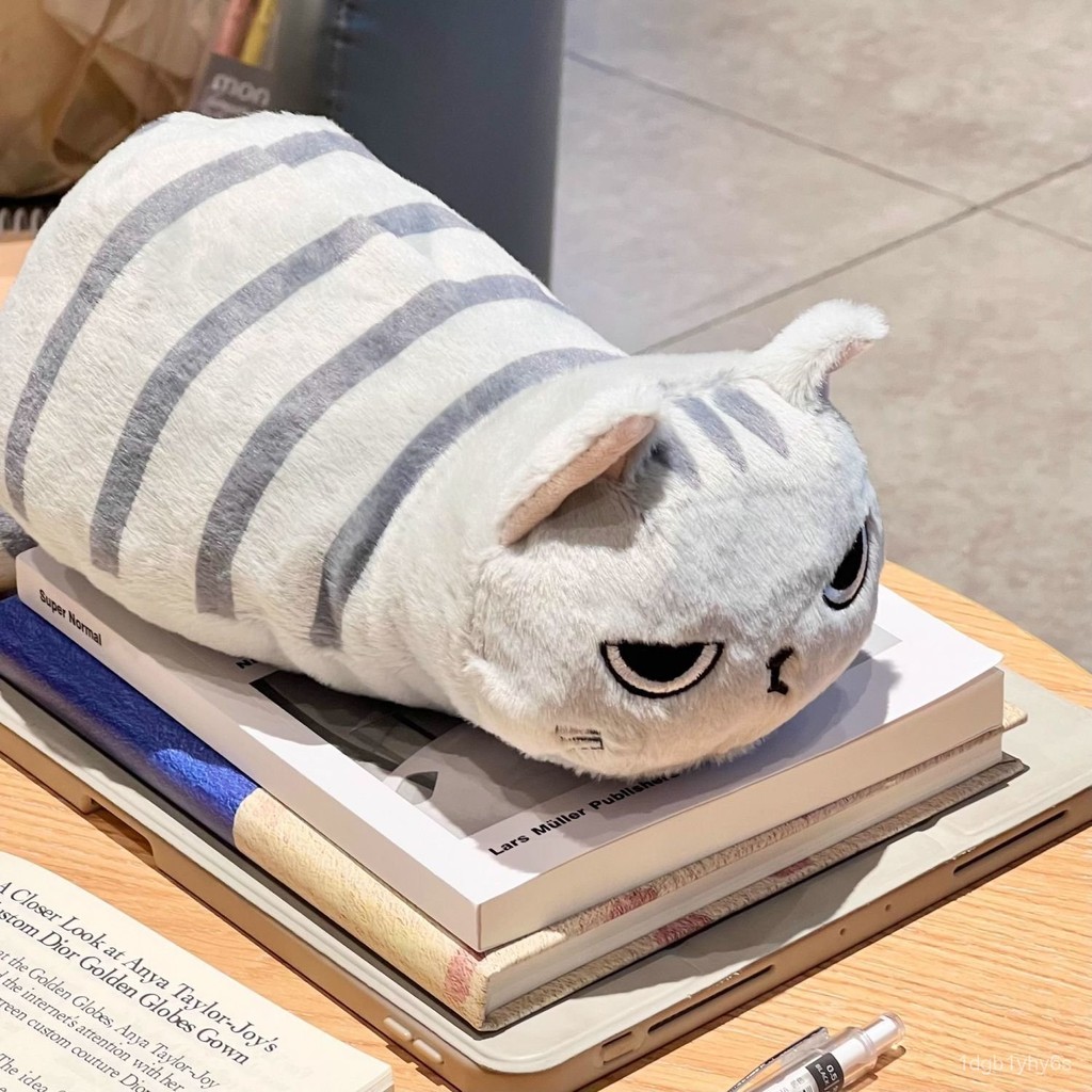 

Same Style Little Gray Cat Plush Large Capacity Pencil Case Soft and Cute Stationery Bag Storage Bag for Students UXVZ