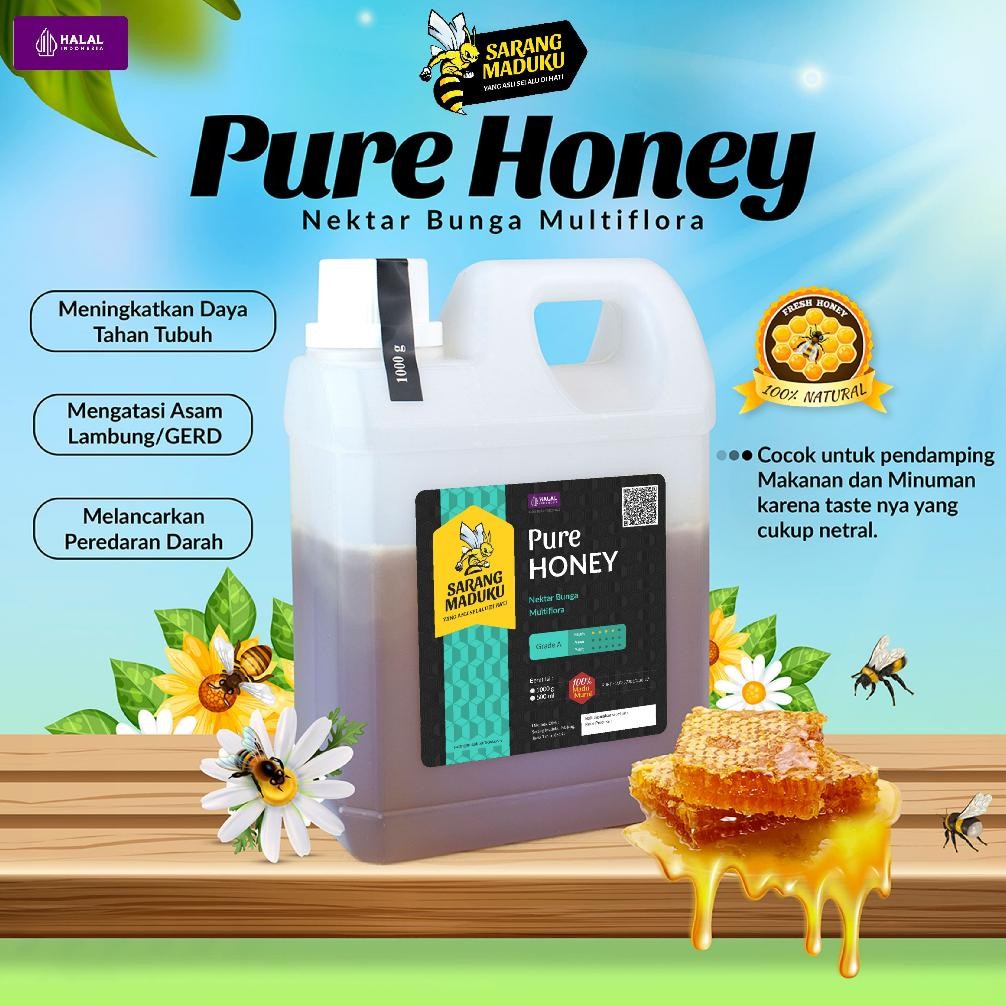 

(Terbaru) Sarang Maduku Madu Multiflora Madu Asli Madu Murni Madu Asli 100% Tanpa Campuran Raw Honey - Madu (Terlaris)
