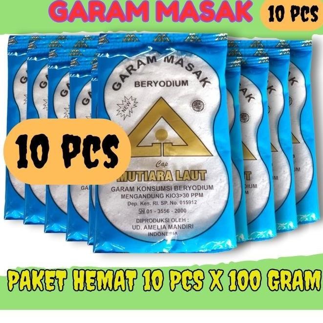 

(Terbaru) 10 PCS GARAM DAPUR BERYODIUM PAKET 10 PCS CAP MUTIARA LAUT / CAP LIMA LIMA (Terlaris)