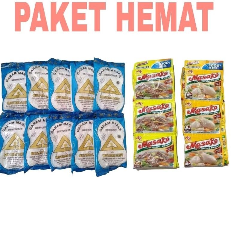 

(Terbaru) Paket Hemat 10 Pcs Garam Dapur Beryodium 100g + 12pcs Masako Ayam 8gram (Terlaris)
