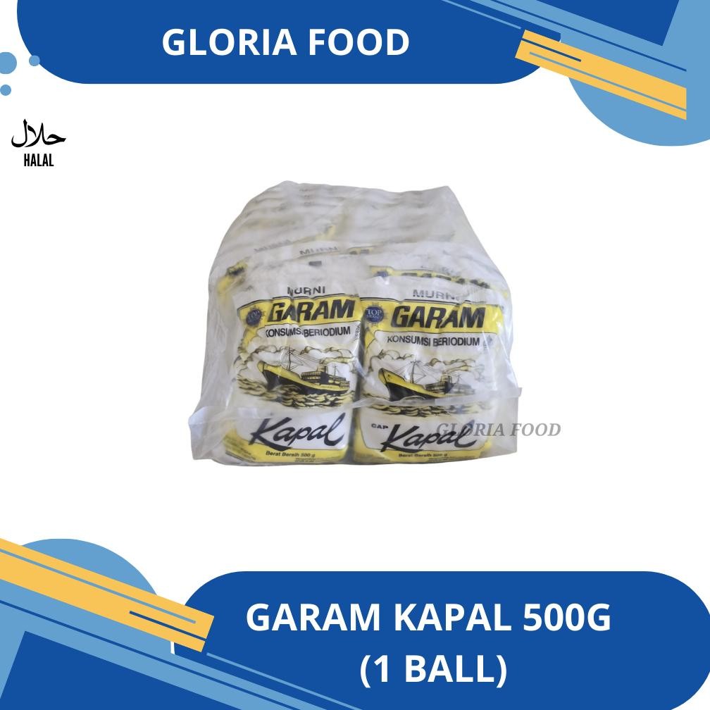 

(Terbaru) GARAM CAP KAPAL 500 GR - 1 BALL = 10 Kg ( 20 Pcs) - Garam meja ber YODIUM (Terlaris)
