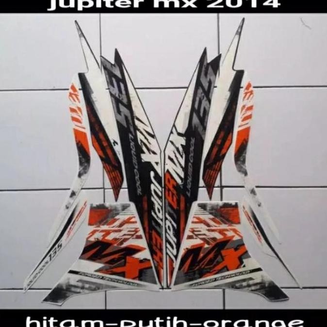 DF261>> Stiker Striping Lis Body Jupiter MX New 135 2014 Putih Hitam Orange