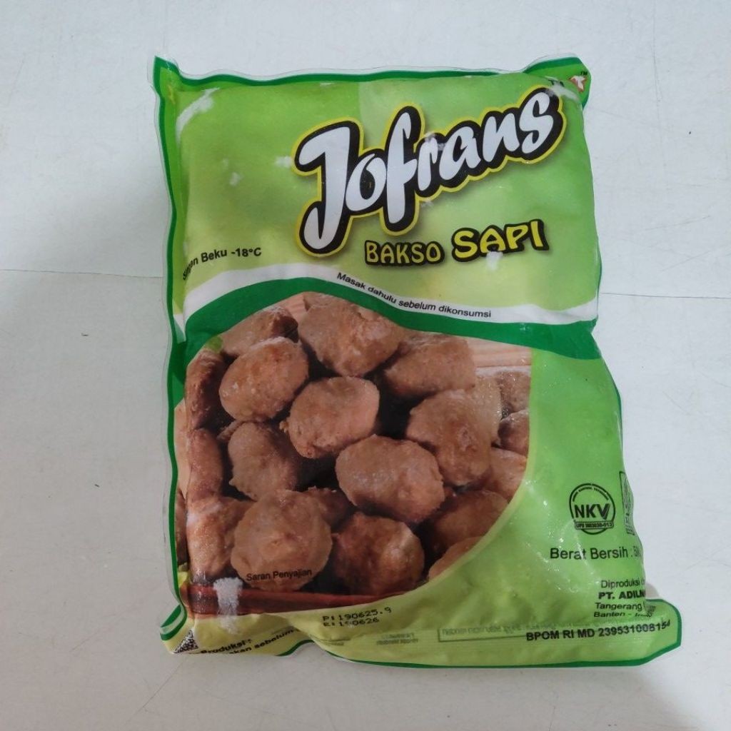 

Jofrans bakso Sapi isi 50 berat 500gr