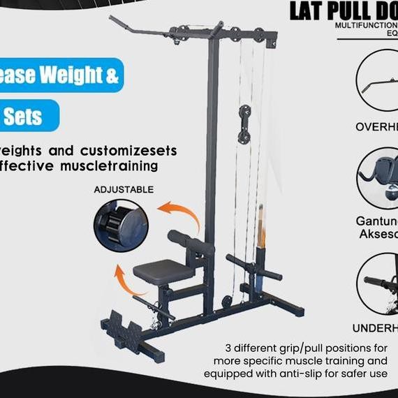 Lat Pull Down Crossover Rowing Fitness Lat Pull Down Alat Fitness Multifungsi Alat
