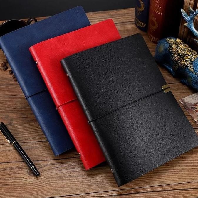 

Triple W 4in1 Premium Leather Note Book Paper Kraft Grid Dotted Ruled Buku Kerja Catatan Agenda A5