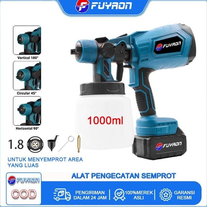 Fuyaon Alat Cat Semprot Elektrik 500W 1000Ml, Alat Cat Semprot Cat Semprot