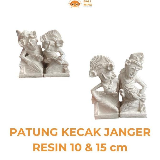 .........] Patung Kecak Janger resin Berpasangan Batu Putih - Patung Kecak Janger Batu - Patung Pena