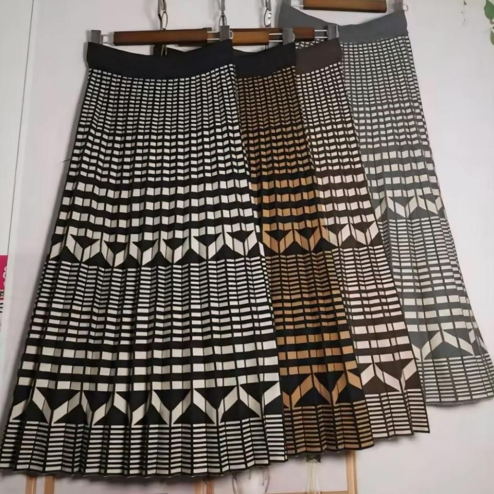 Rf-45 As25 Eqw-68 Gloryshop88 Rok Rajut Wanita Fashion / Rok Payung Panjang / Rajut Wear / Bawahan R