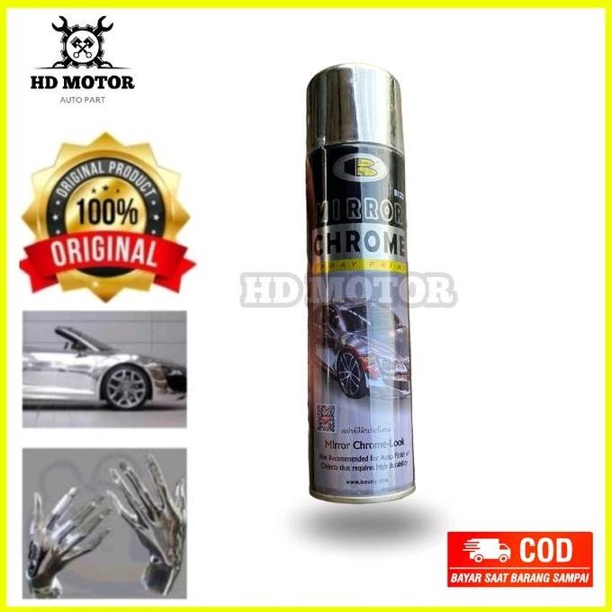 Promo Bosny Mirror Chrome Spray Paint 270 Mil - Real Mirror Effect Cat Semprot Crome Car