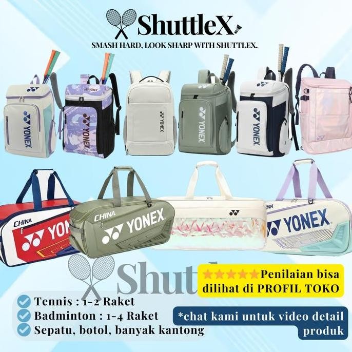 Tas Badminton Yonex Cewe Ransel Yy Lindan Bulutangkis