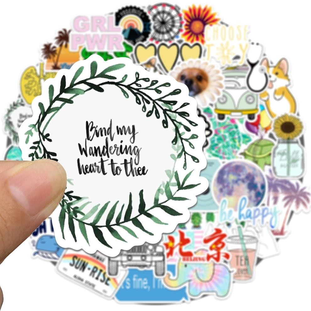 

COD [50PCS]Stiker Aesthetic Pack Sederhana Stiker Lucu Tahan Gores Decal Vinyl Stiker Anti Air-Sticker Buku Journal Koper Stker Casing HP Tablet Laptop Helm MotorBotol Minum STT-38