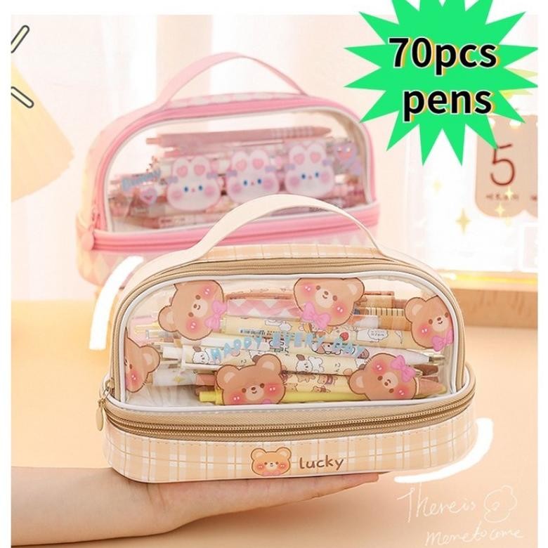

Ku09 Tempat Pensil Besar,Transparan Pvc Pencil Case, Tas Pensil Murid Lucu,Kotak Pensil Anak Esthetis Ku09