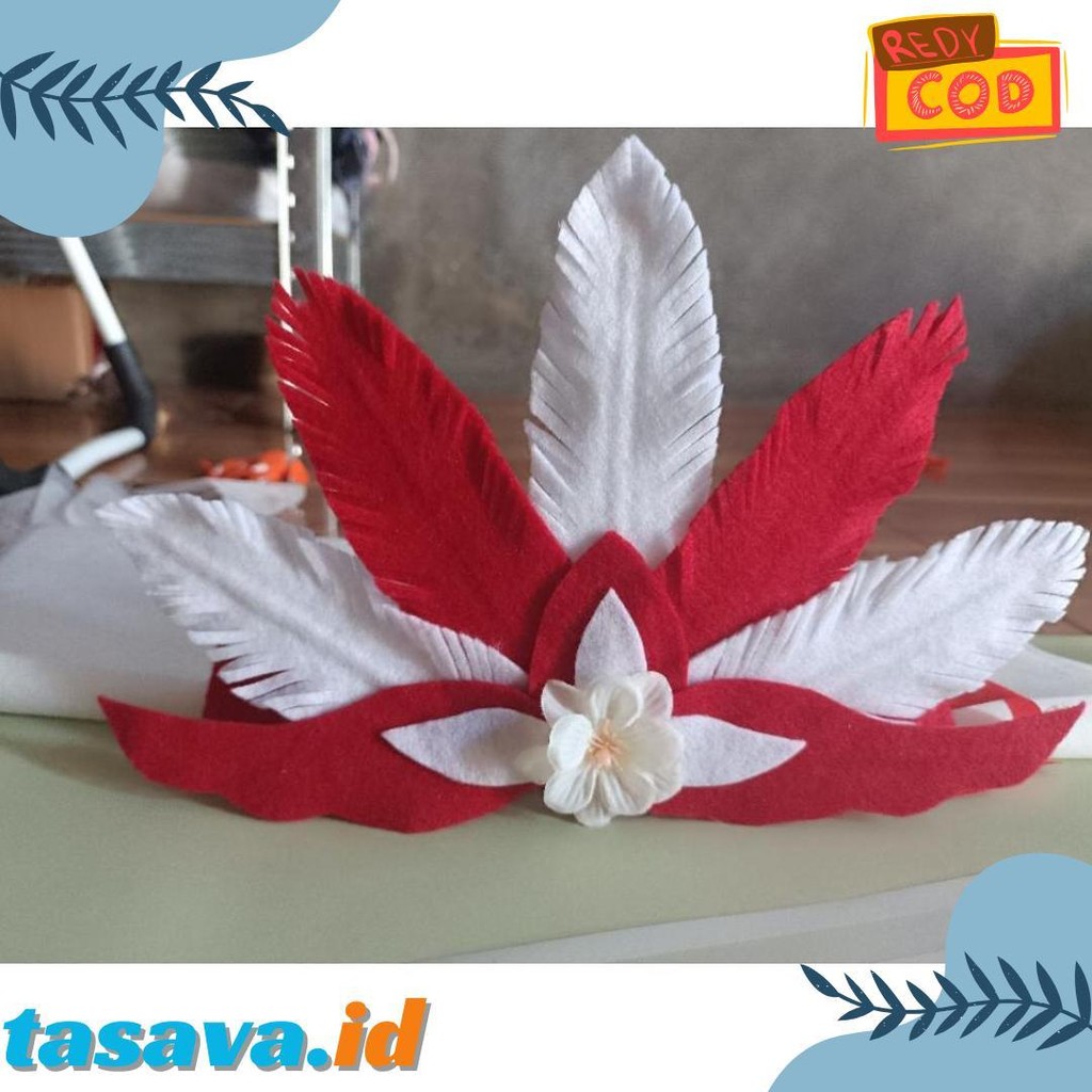 Bando Agustus / Bando merah putih / Bandana pawai / Bando anak / bando bunga