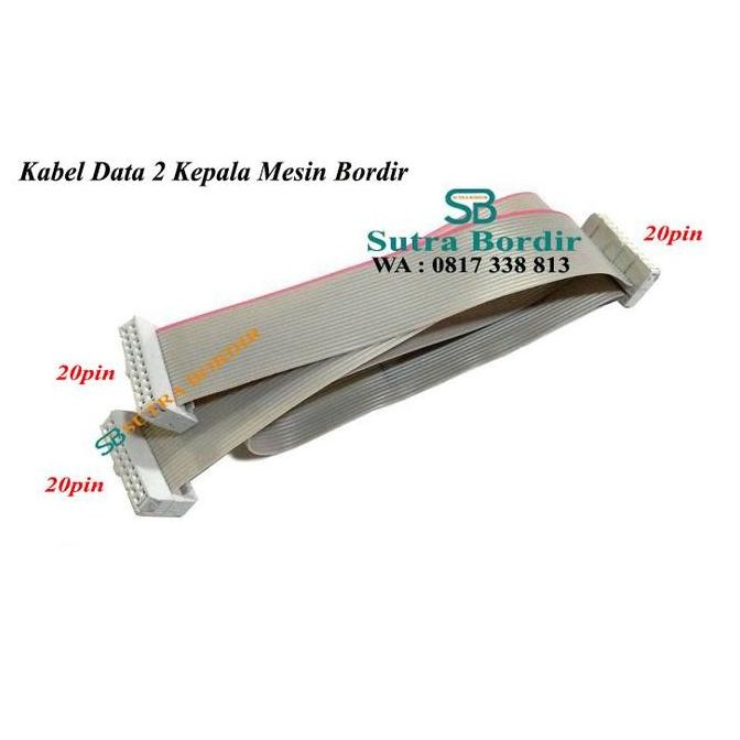 TERBARU - kabel data 20pin mesin bordir komputer 2 kepala kabel data abu abu socket 20pin mesin bord