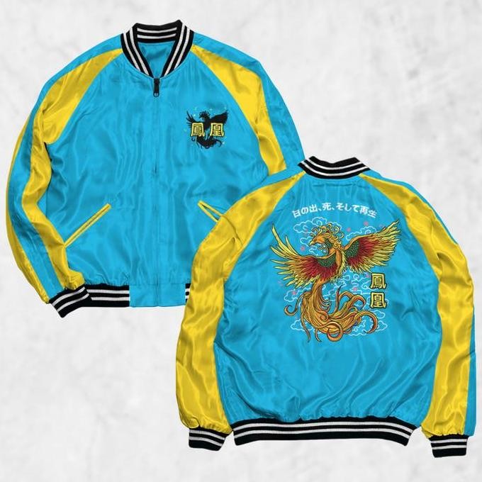 Fortklass Jaket Sukajan PHOENIX Motif Pria Wanita Distro Unisex
