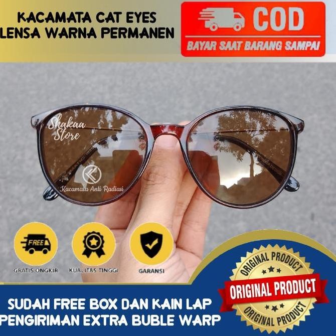 DT109 }} Kacamata fashion gantung keren kacamata gaya pria wanita retro coklat