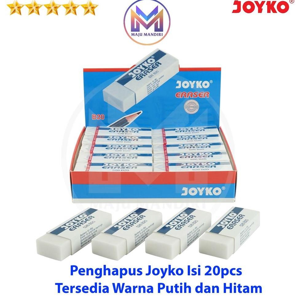 

Penghapus Joyko B20 Putih Hitam Eraser Isi 20 Pcs Bla White