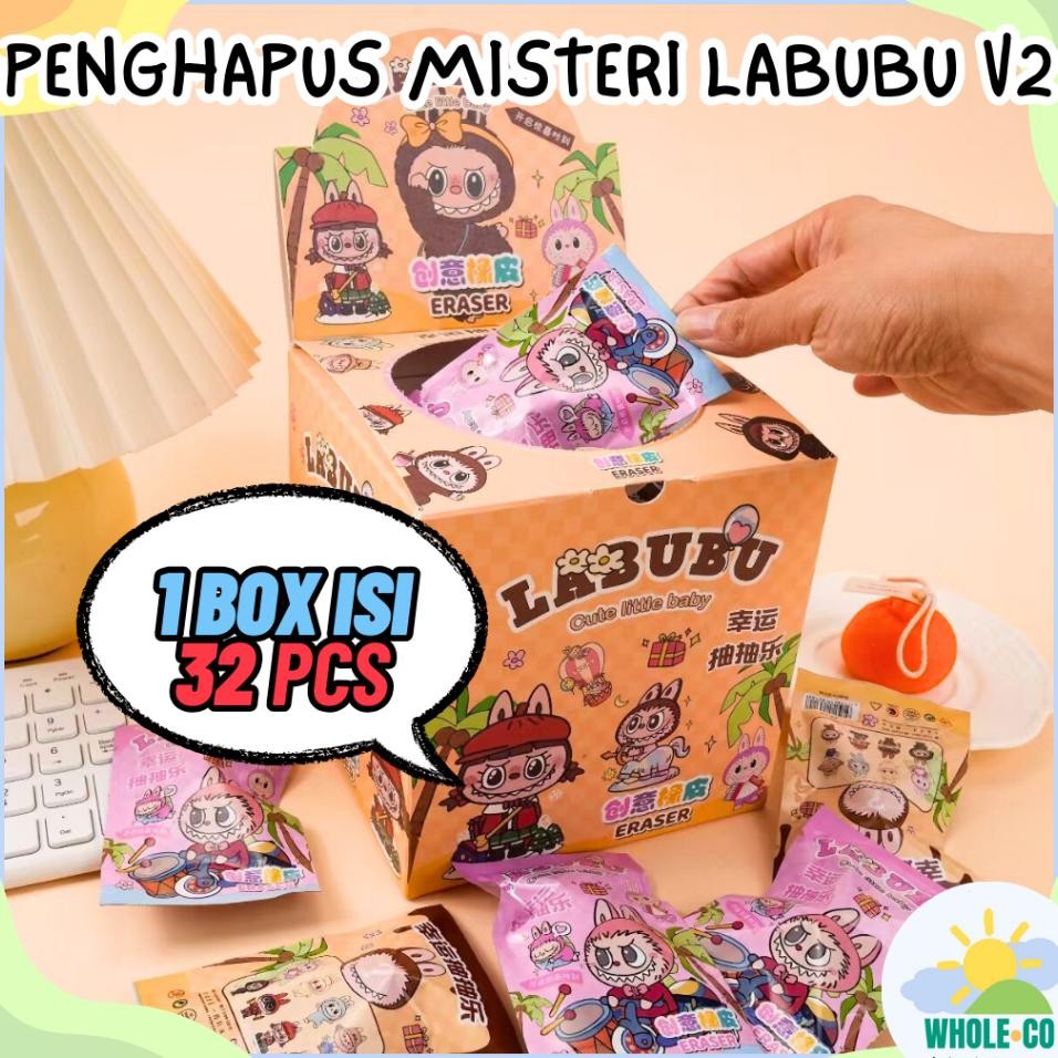 

1 Box Isi 32 Pcs Penghapus Misteri Labubu Versi 2 The Monsters Blind Box Lucu Unik Imut Ter Grosir Cod