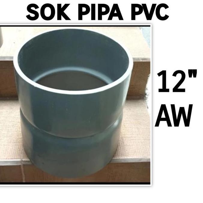 HOT SALE Sok pvc 12" inch AW Sock shock socket sambungan pipa pvc lurus 12 inch