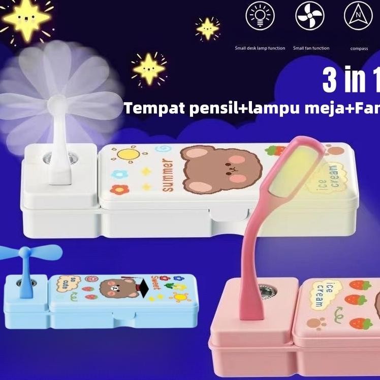 

Carat 3 In 1 Kotak Pensil Multifungsi Kotak Alat Stationery Case Kotak Pensil Kipas Angin Lampu Mejalampu Meja Tempat Pensil Kotak Pensil Kreatif