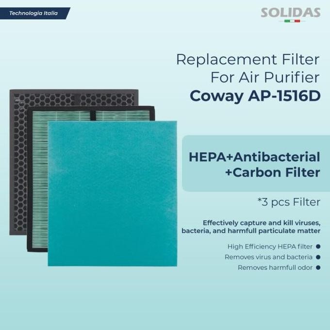 Replacement Filter Air Purifier Coway Ap-1516D / Hepa+Carbon+Fine Dust Co