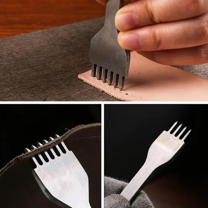 

4In1 Pembolong Kulit 1+2+4+6 Prong Untuk Membuat Tas Kulit/Dompet Kulit/Sleeve Laptop Kulit/Lainnya