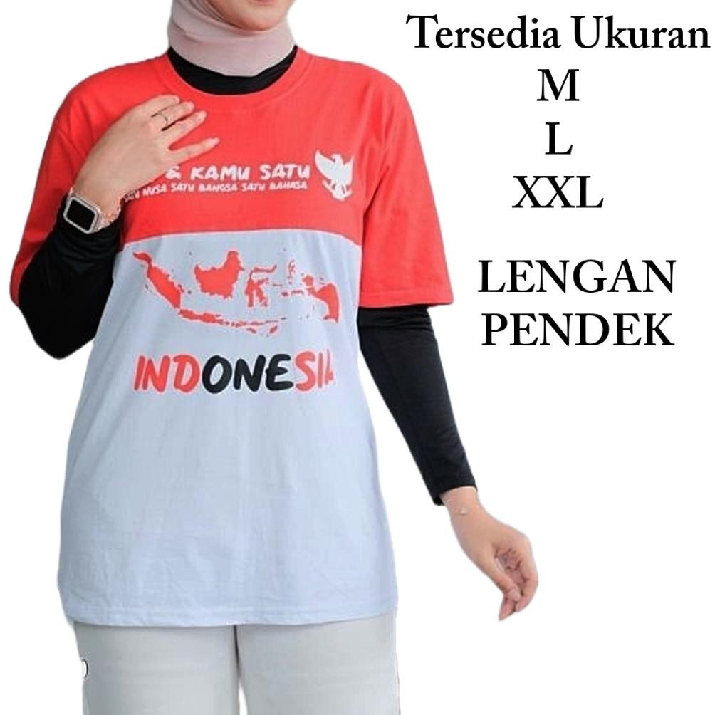 Hj-43 Kaos Couple  17 Agustus 2025 / Kaos Wanita Pria / Kaos Wanita / Big Size / Kaos Merah Putih