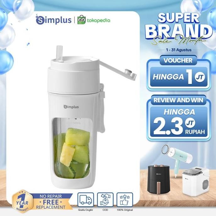 Simplus Blender Portabel 340Ml Juicer Multifungsi Gelas Siap Minum 10 Set Mata Pisau Jus Buah Dan Sa