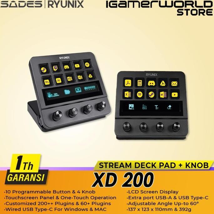 Ryunix Xd200 / Xd-200 Stream Deck Lcd Keys Control Pad Co