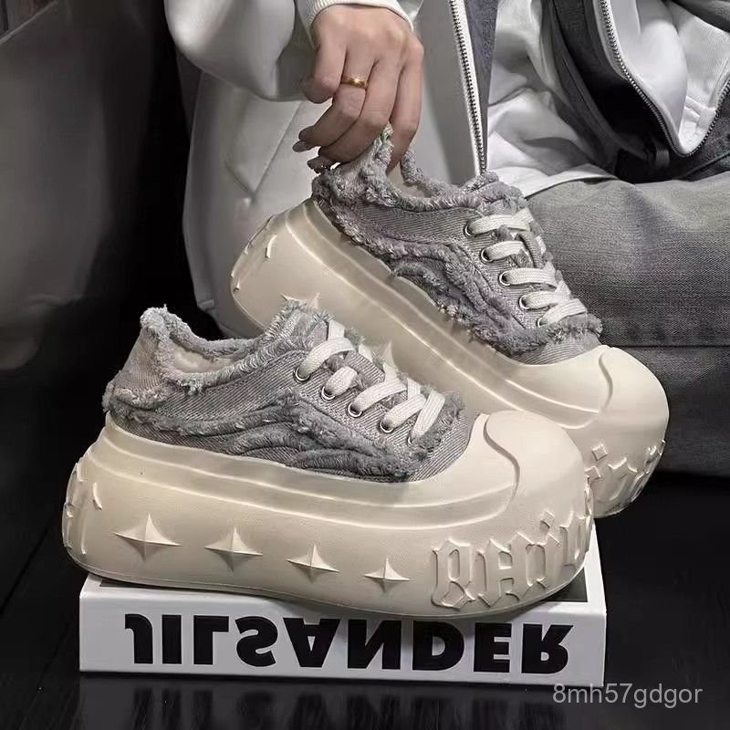 TOGETHER Sweet Cool Big Toe Shoes Ugly Cute Thick Sole Canvas Beggar Shoes Women Height Increasing L