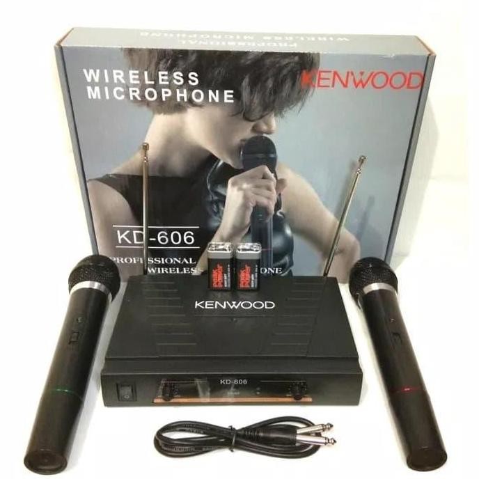 Mic Wireless Double Kenwood Kd 606 Microphone Tanpa Kabel
