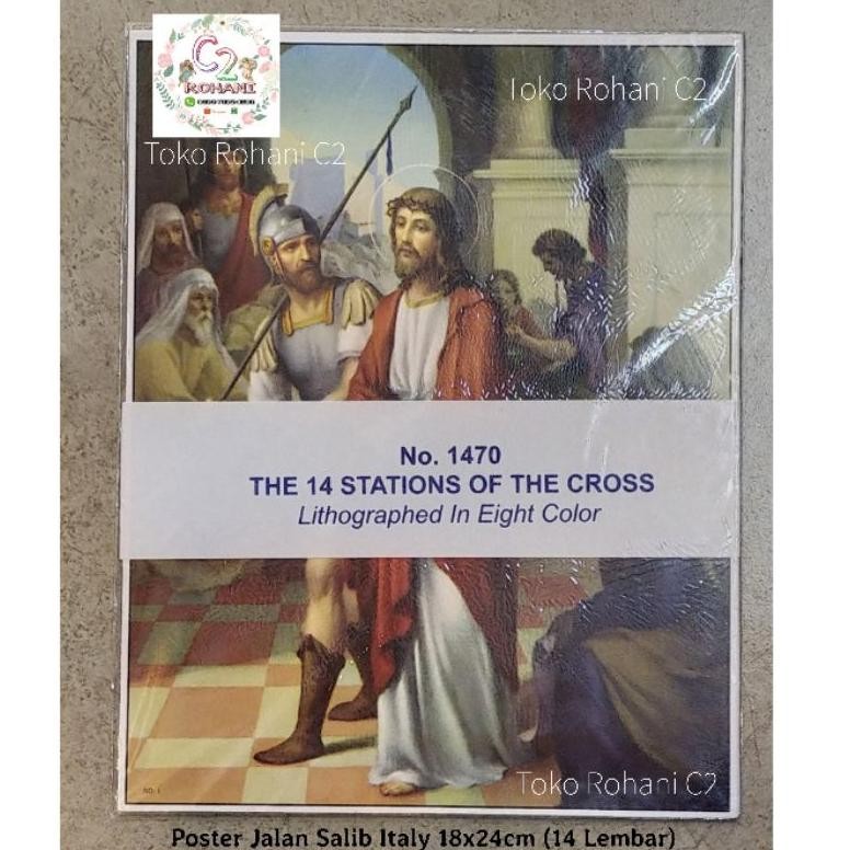Eh76 Sa-324 Poster Jalan Salib Italy 18X24 (Isi 14Lbr) - Poster Jalan Salib Viral