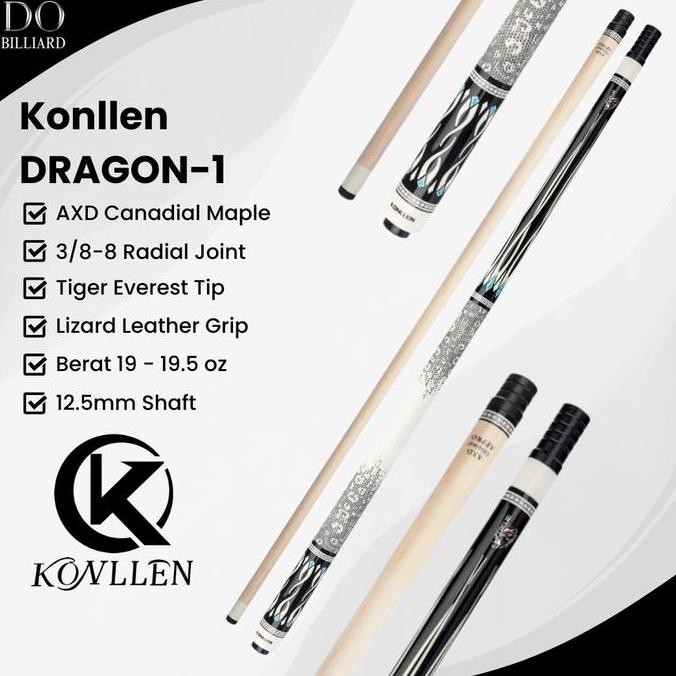 | Stick Billiard Konllen Dragon Series Cue Leather Grip Low Deflection / Stick Konllen Dragon |