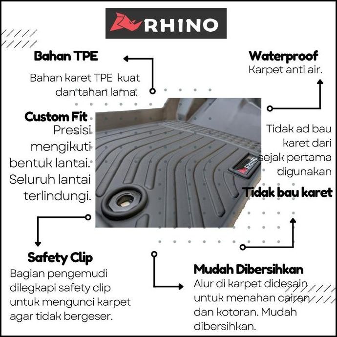 Rhino 3D Custom Fit Carpet Toyota Innova Reborn Fortuner Karpet Mobil