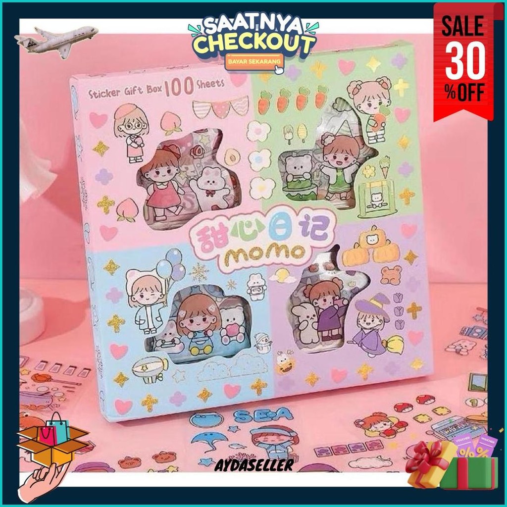 

Sticker Momo Mix Isi 100 Pcs Warna Mix Rainbow Stiker Korea Murah Karakter Anak Tempelan Laptop Gelas Botol Original Produk