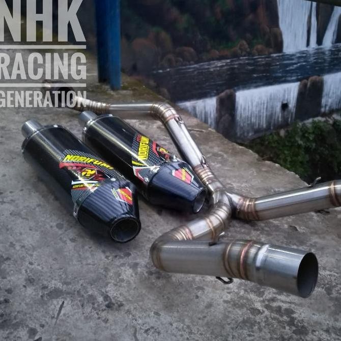 KNALPOT CRF KLX DOUBLE SILINCER FULL STAINLESS Original