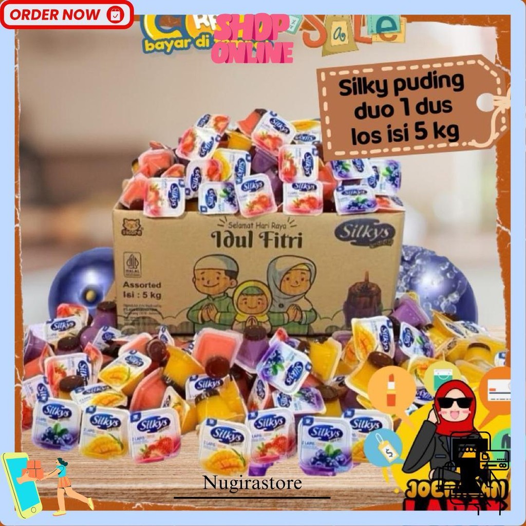 

Dus Silky Puding Viral 5Kg - Silkys Pudding Duo Rasa Lapis Rendah Gula Loss Los Jelly Agar Rasa Buah Viral Murah Original Produk