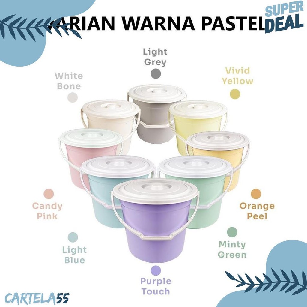 Diskon 50% Ember Plastik Gagang Tutup - Kapasitas 6 Galon Atau 22 Liter - Tanaka Plastic