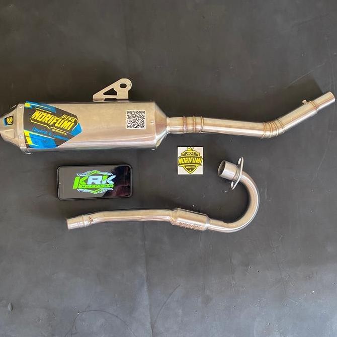Knalpot Norifumi roket 4 Stainless steel cocok untuk motor trail KLX, CRF dan WR Original