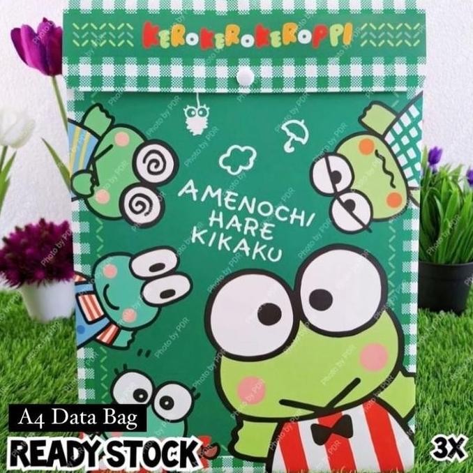 

PROMO - Data Bag A4 Button Vertical Sanrio Kerokeroppi