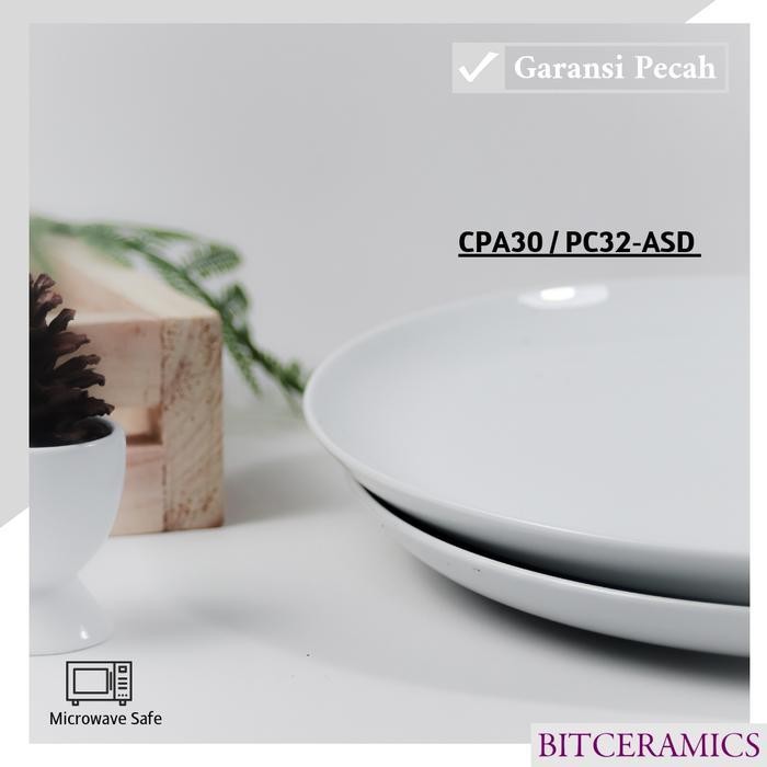 (Diskon) Piring Ceper Besar 32Cm (1Pcs) Polos By Indo Keramik /  Piring Besar Keramik / Piring Saji 