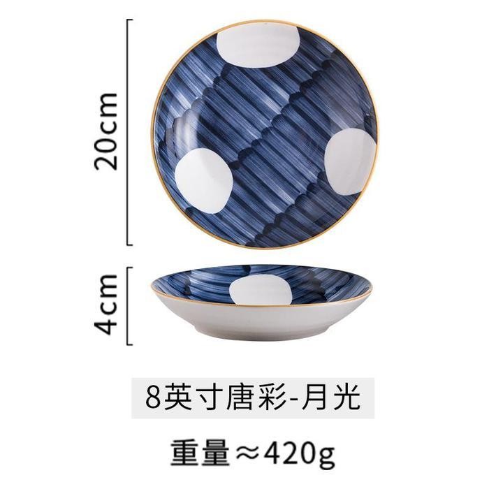 (Diskon) Piring Makan Keramik Motif Jepang 8 Inchi / Piring Keramik Bestseller