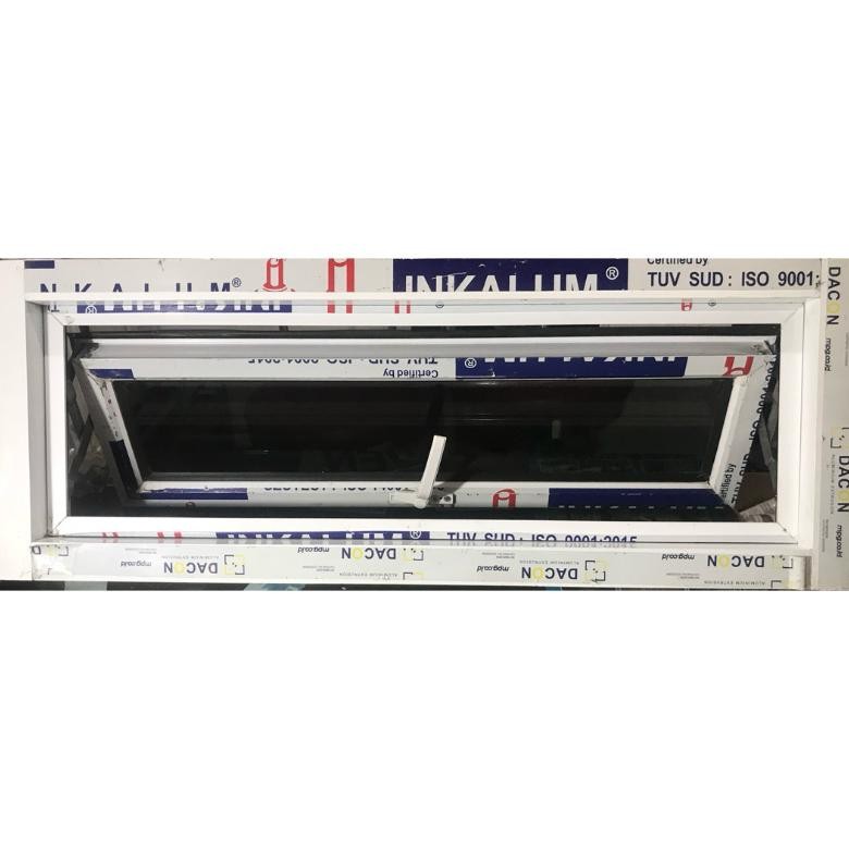 Jendela jungkit aluminium kaca 50 x 100 cm aSt