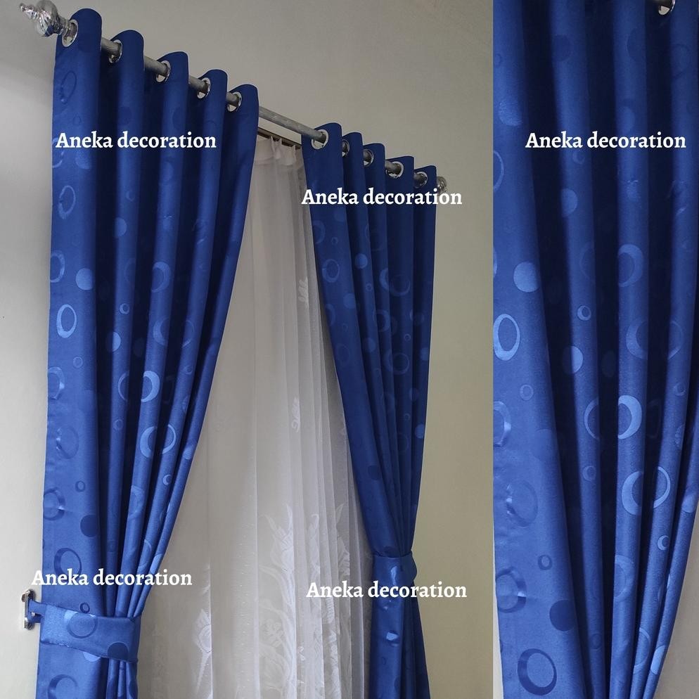 Tu-67 Gorden Jendela Pintu Minimalis 10 Ring 5 Gelembung Kamar Motif Polkadot Polos Model Smokring S