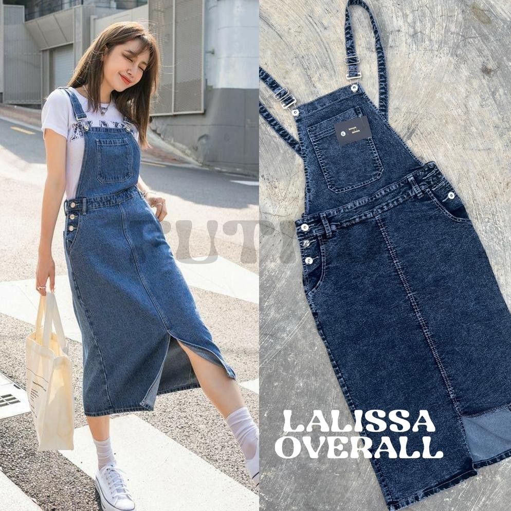 FUTI ID - Lalissa Overall I Overall Jeans Wanita Rok Span Midi Premium Jeans