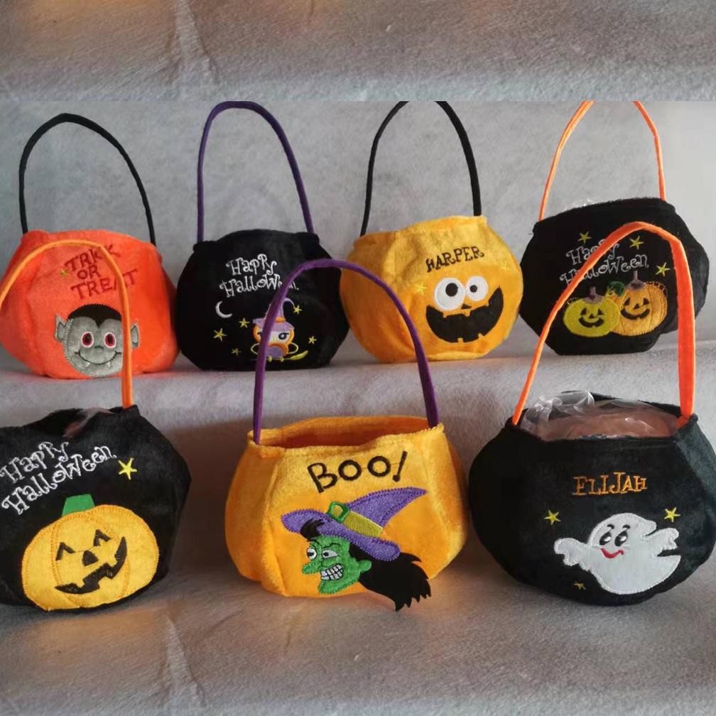 

Df-7 Tabb Tas Halloween Pumpkin Labu Trick Or Treat Goodie Bag Flanel Bulu Kain Df-7