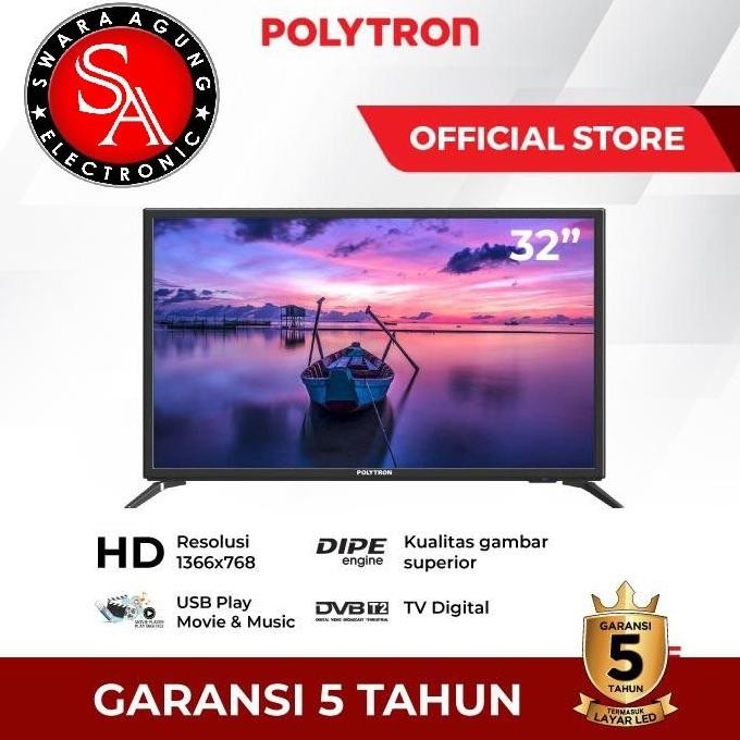 HARGA DISC - Led Digital TV 32 Inch Polytron Type: 32V1853 (Khusus Daerah Medan)